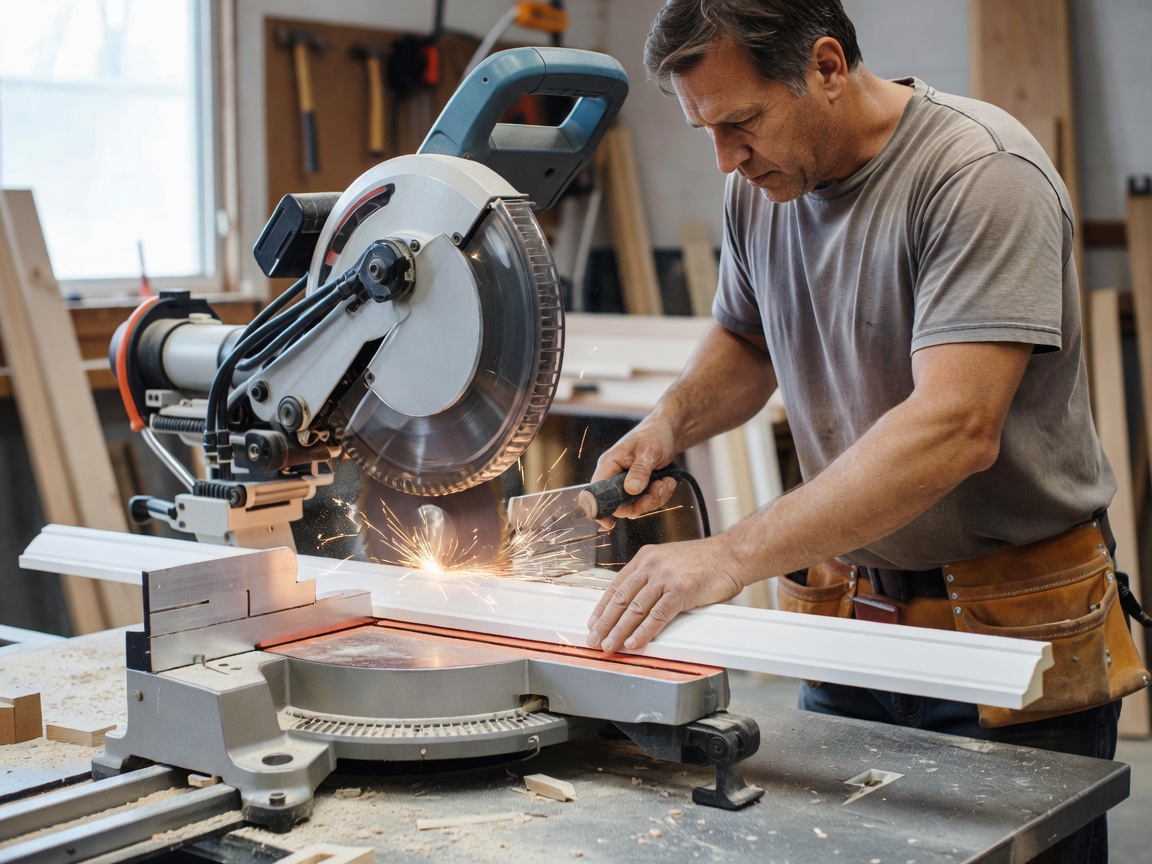 Cutting baseboard trim with a miter saw