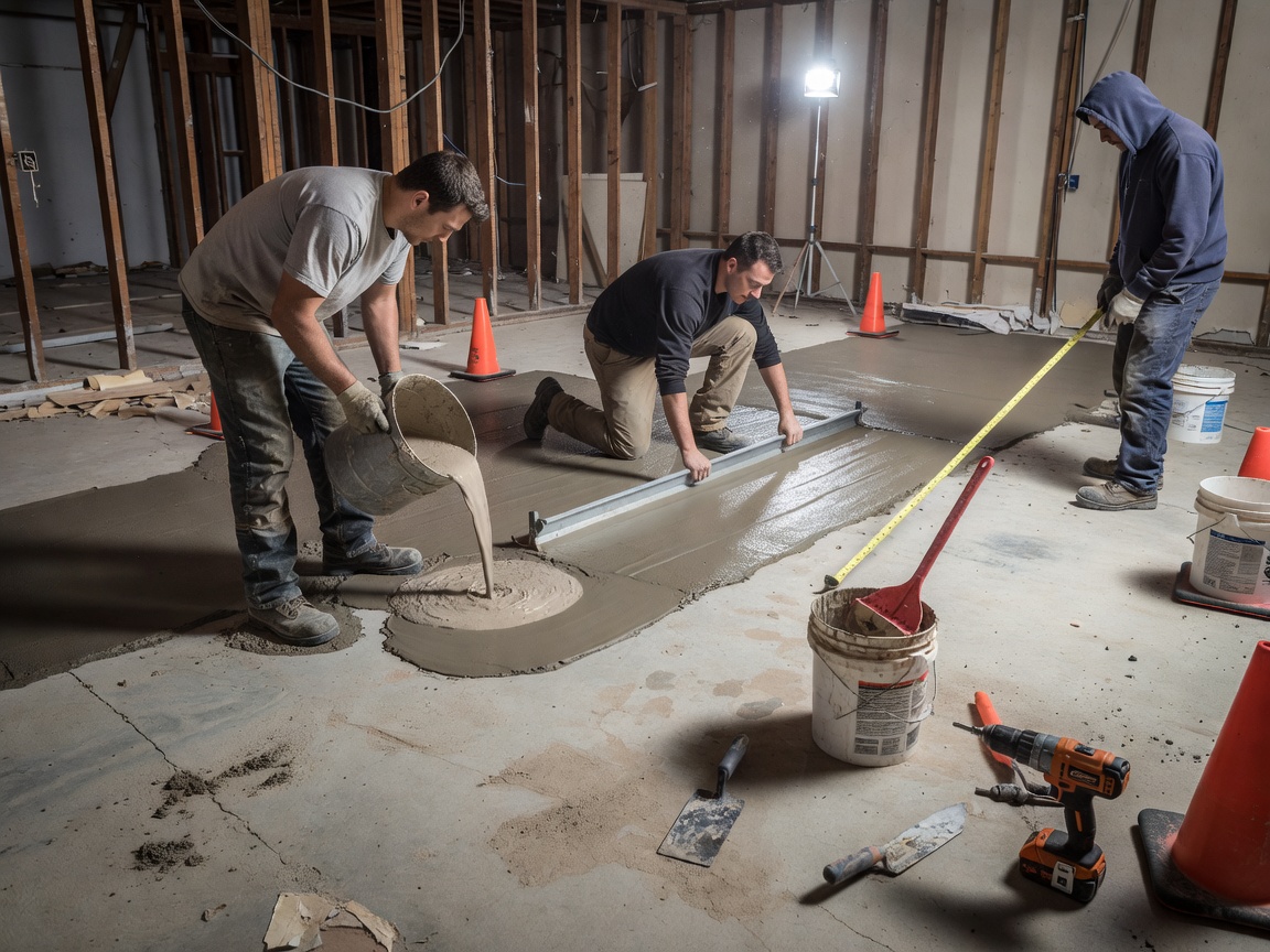 Subfloor preparation and leveling